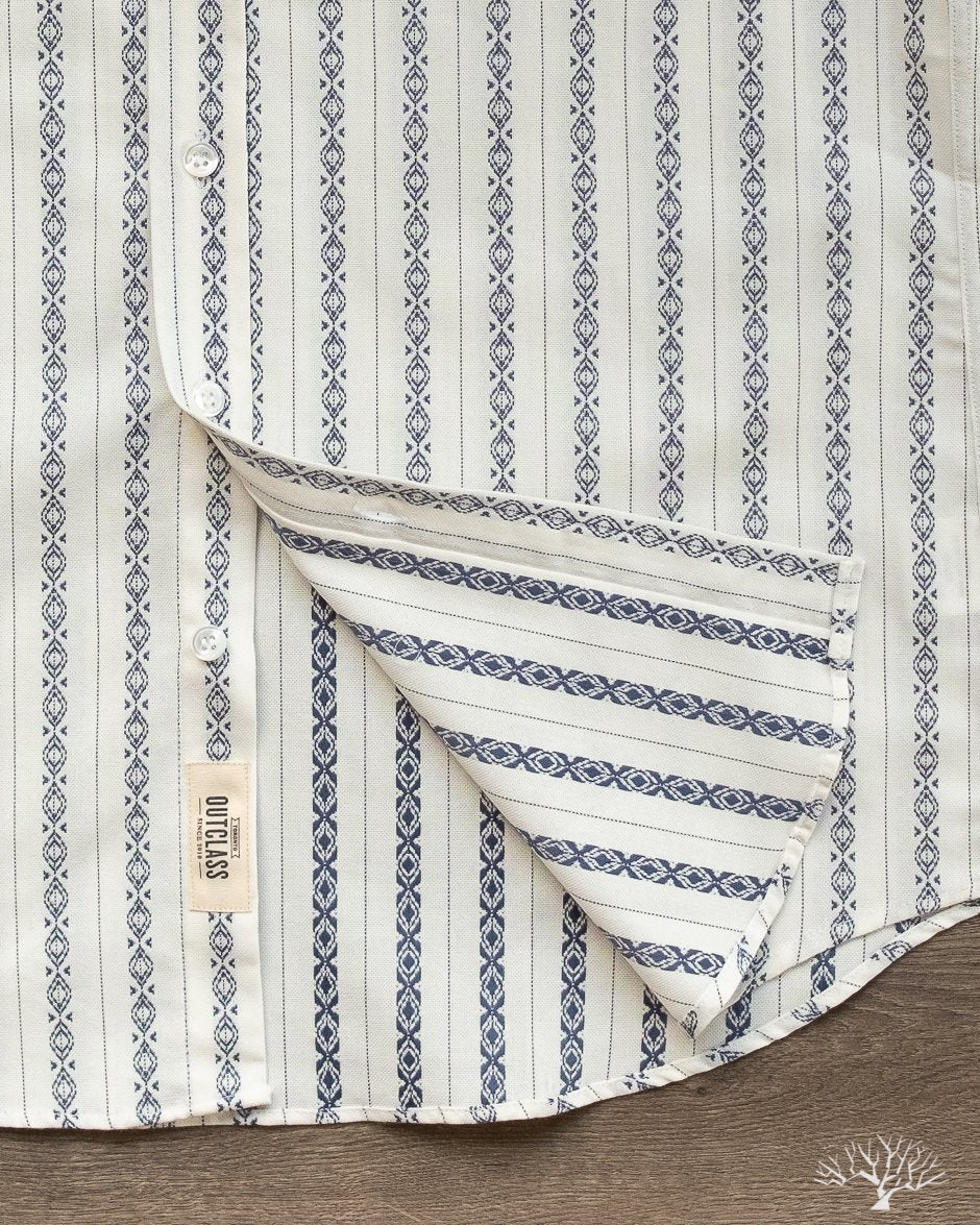 White Southwestern Long-Sleeve Shirt