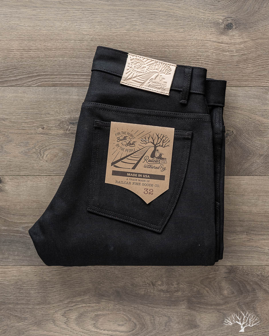 Flight Trousers - 13.75 oz Double Black Denim