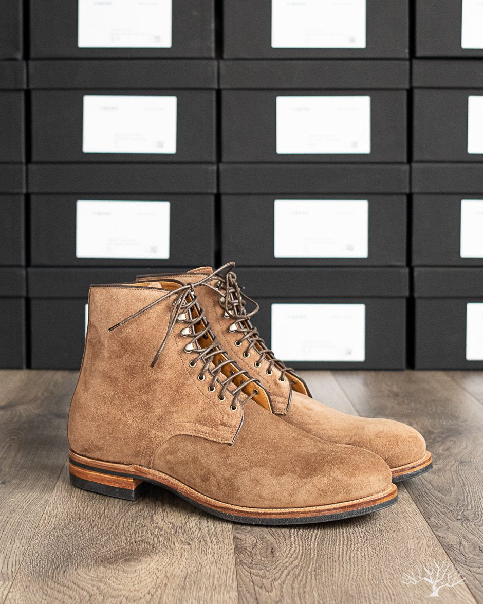 Viberg Halkett Derby Boot Bison Calf Suede 2020 Last and Dainite Sole