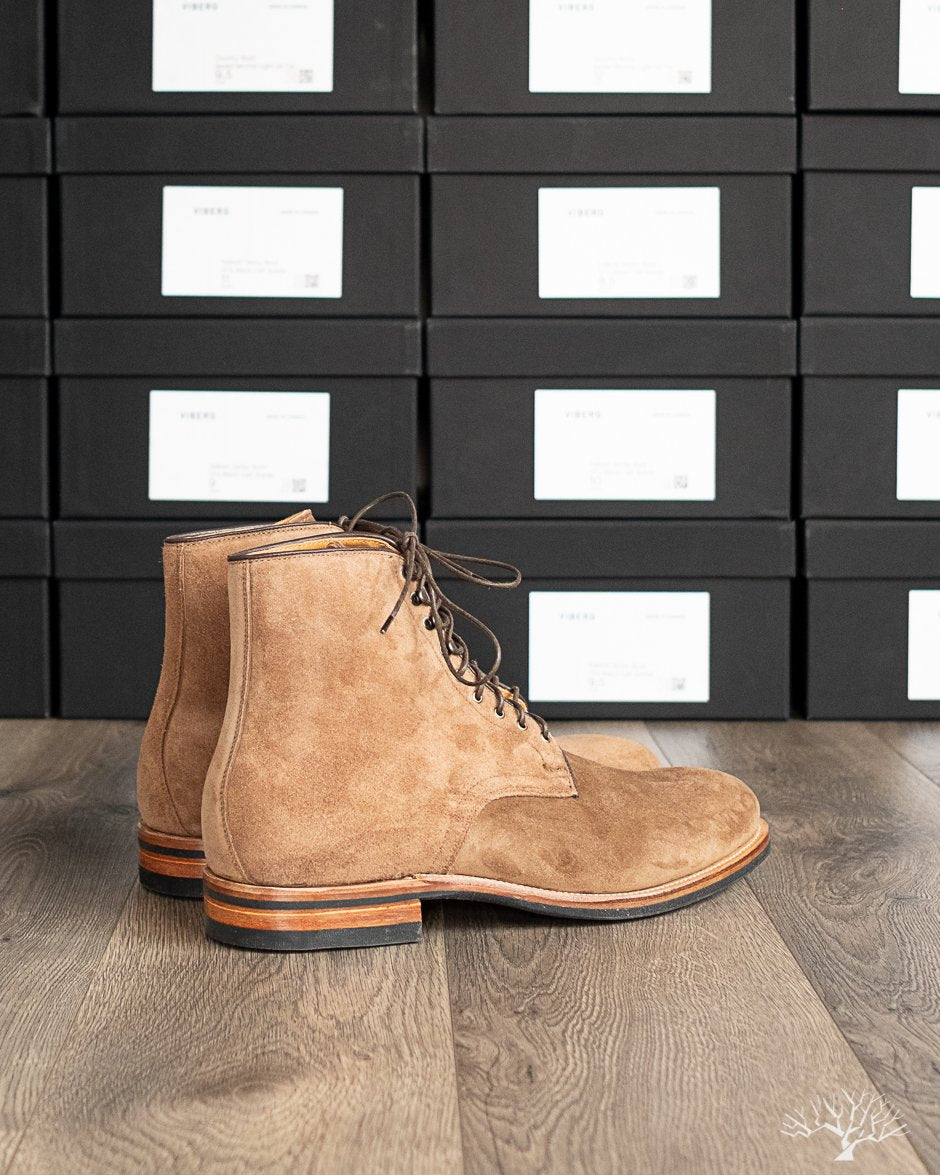 Viberg Halkett Derby Boot Bison Calf Suede 2020 Last and Dainite Sole