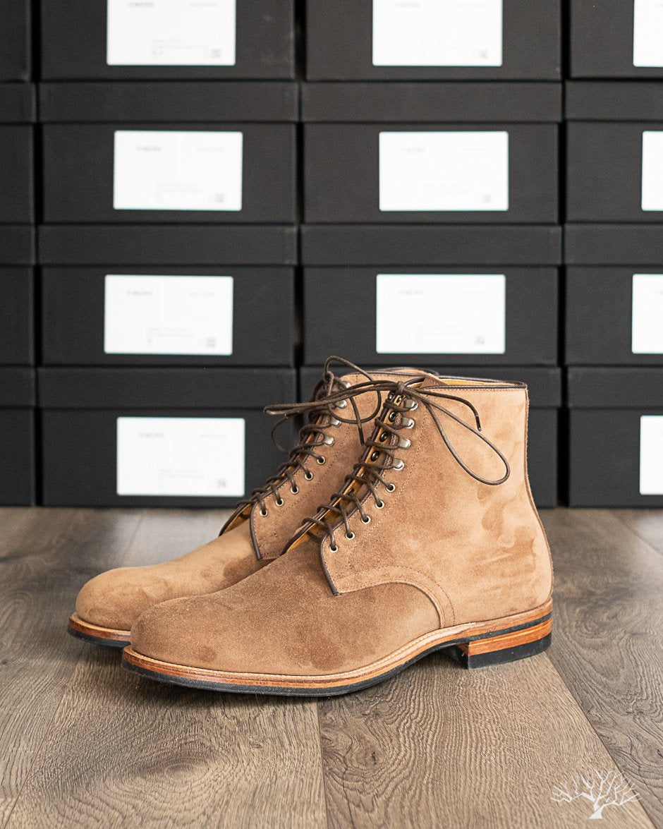 Viberg Halkett Derby Boot Bison Calf Suede 2020 Last and Dainite Sole