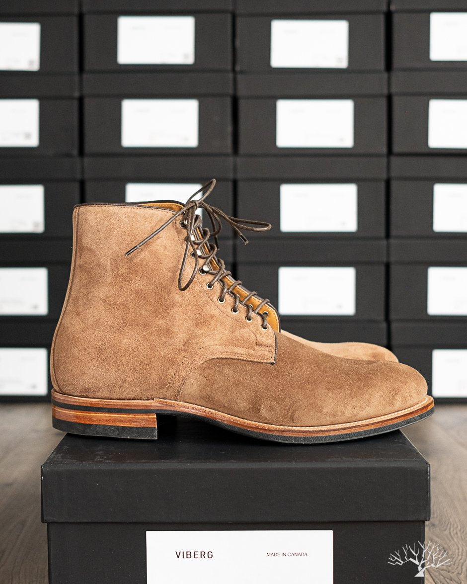 Viberg Halkett Derby Boot Bison Calf Suede 2020 Last and Dainite Sole