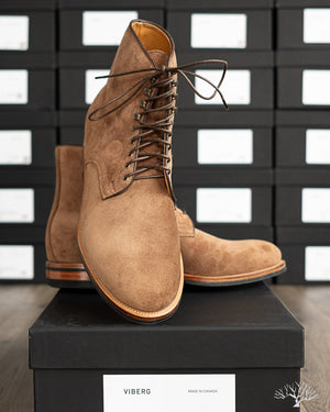 Viberg Halkett Derby Boot Bison Calf Suede 2020 Last and Dainite Sole
